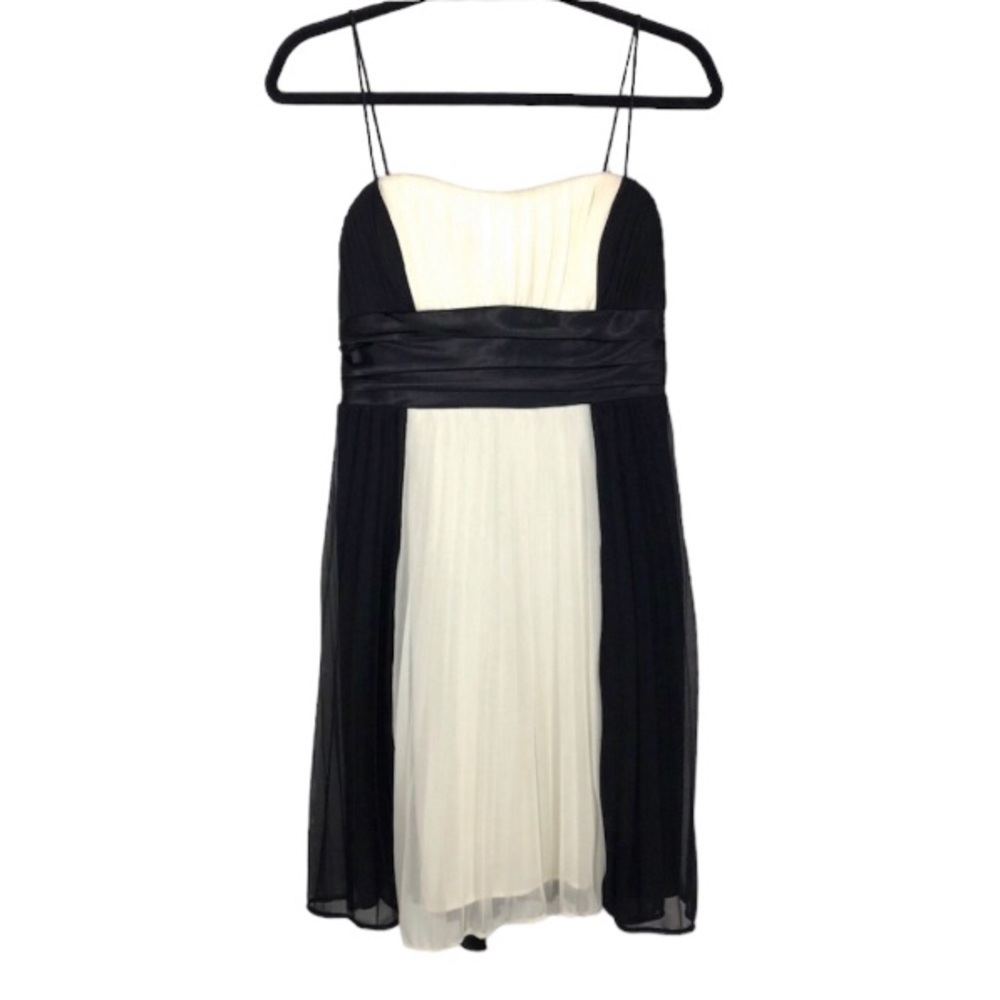 Pleated chiffon retro style cocktail dress M 10​ - Picture 3 of 8